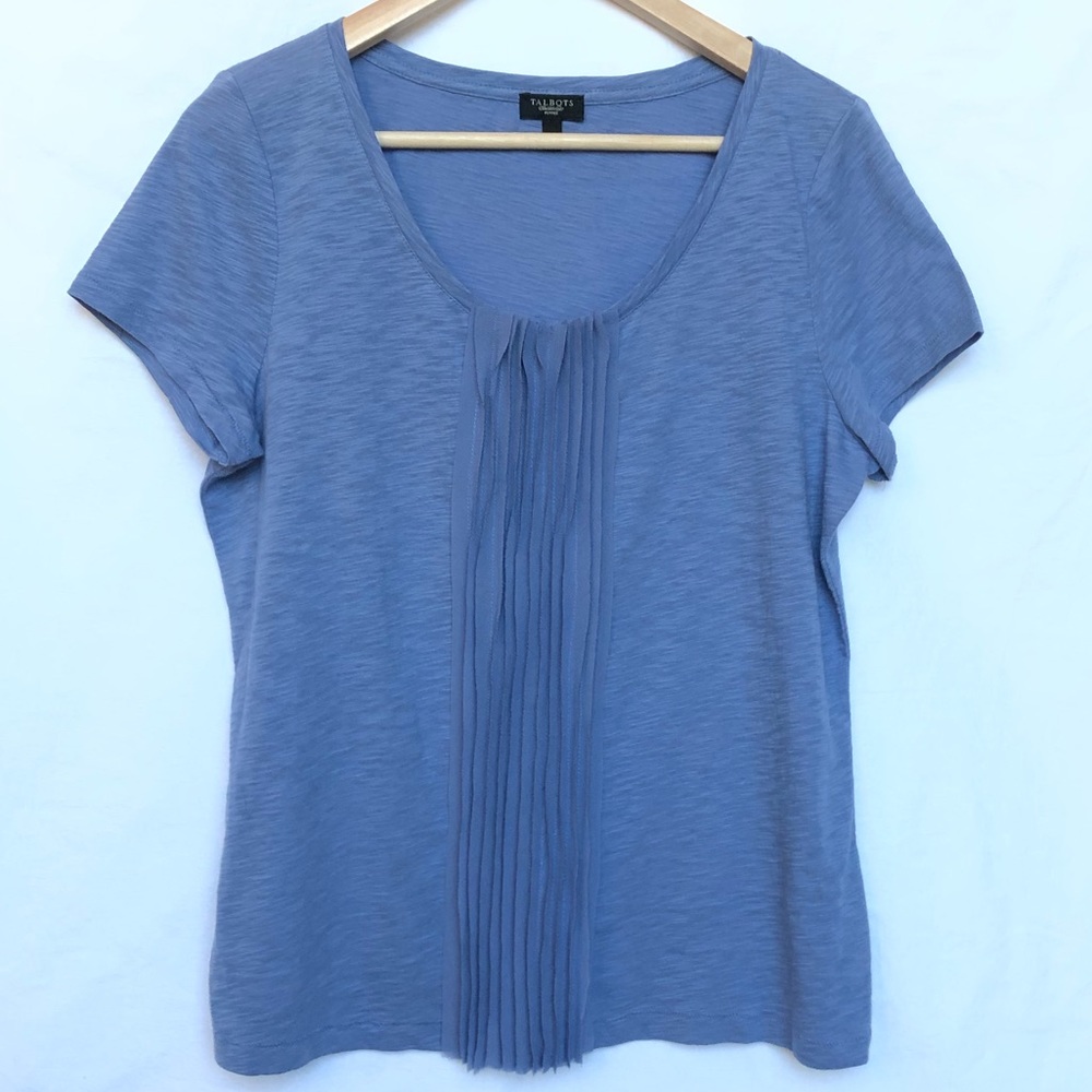 TALBOTS PETITES Ruffled Front T Shirt Petite L